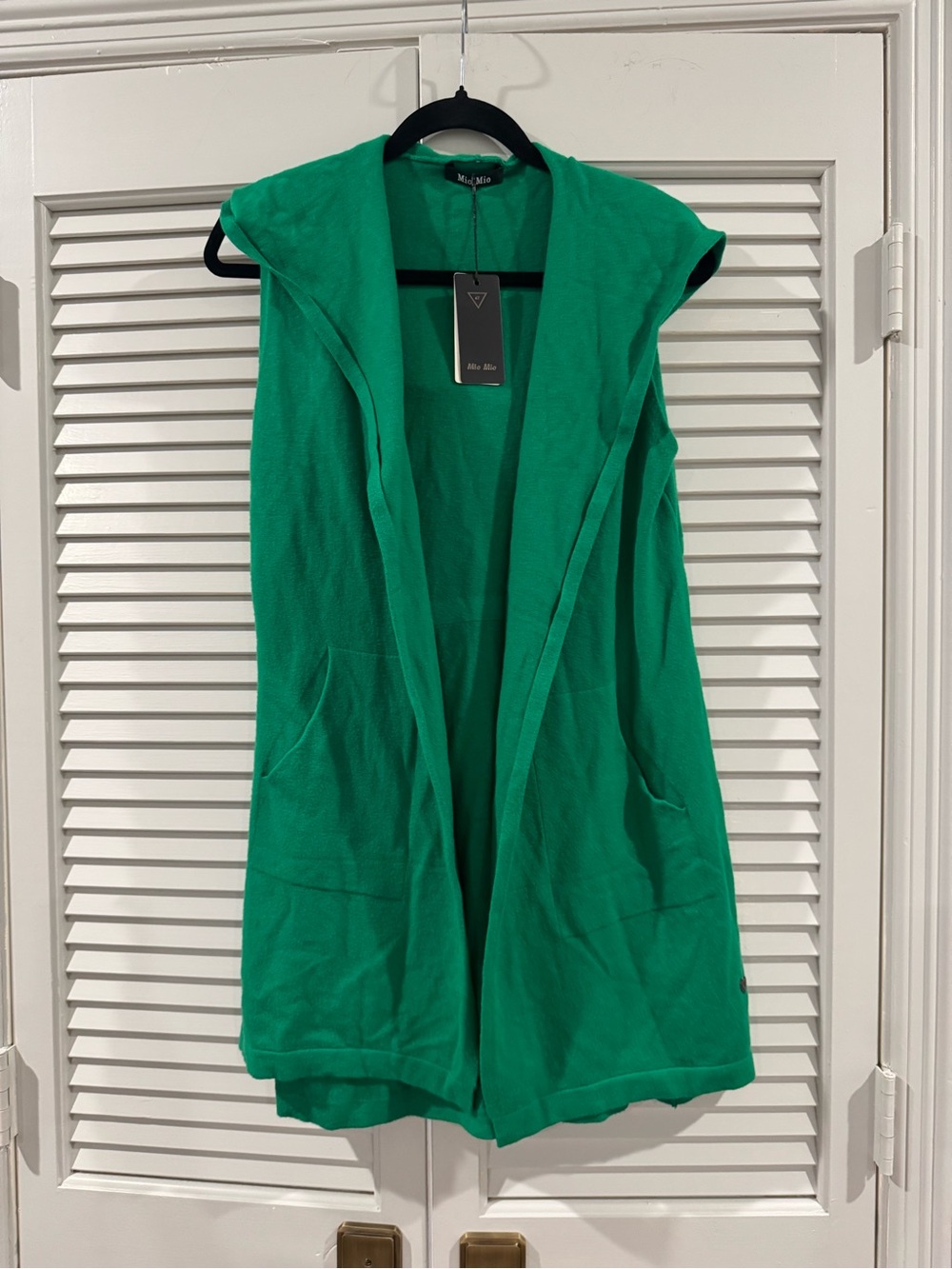 Jolie Womens Hooded Sleeveless Cardigan - Green